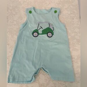 GUC Light Aqua Golf Appliqué Romper